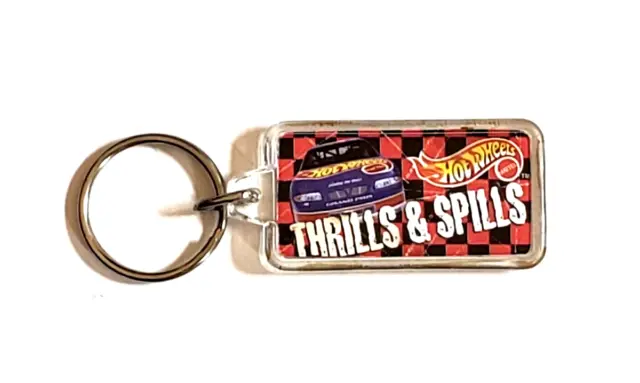 Mattel Hot Wheels Thrills And Spills Keychain Key Fob Toy Car Auto Advertising