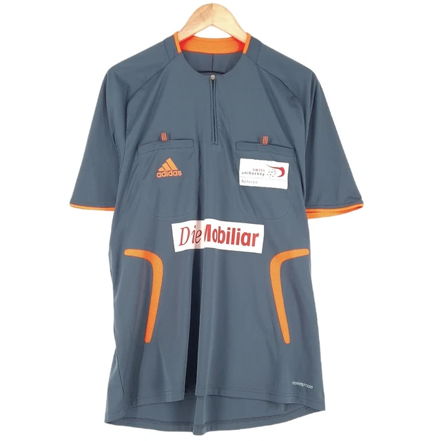 Adidas Referee Jersey Grey Swiss Unihockey Shirt Men Size L
