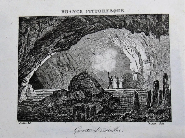 a3-12 steel engraving 19th century France picturesque cave of Osselles 25