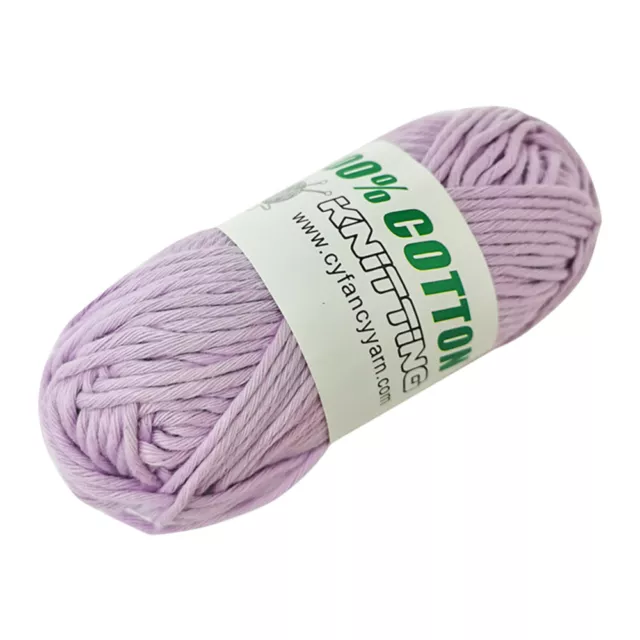 2pcs 100% Pure Cotton Knitting Yarn 16 Ply Soft Crochet Craft Ball DIY Knit Wool