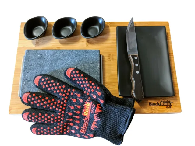 Hot Cooking Steak Stone Gift Set Matt Black By Black Rock Grill Restaurant Home