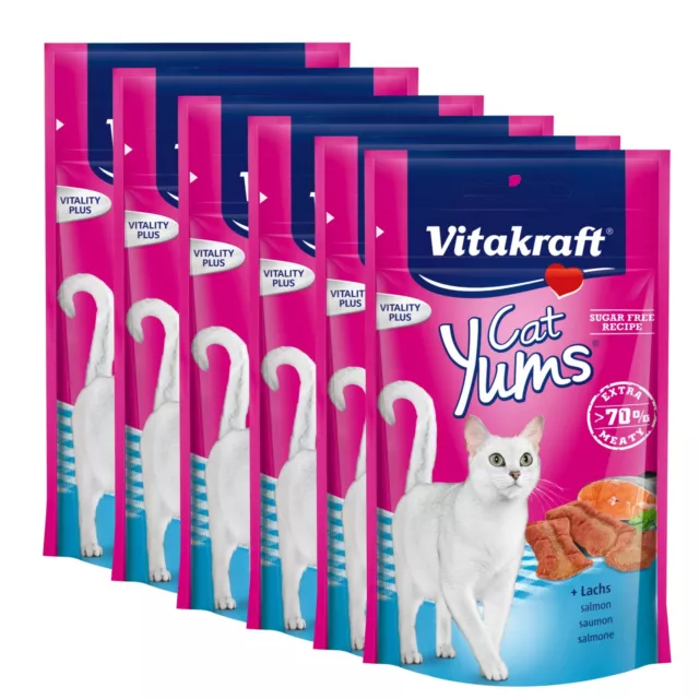 VITAKRAFT Snack pour Chats Miams Plus Saumon - 9 X 40g - Leckerli Friandise