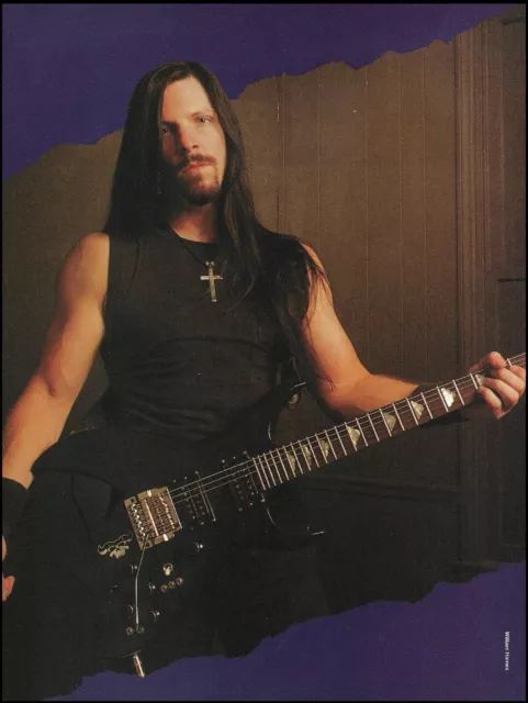 Danzig John Christ with Black B.C. Rich guitar 1986 full page color pin-up photo