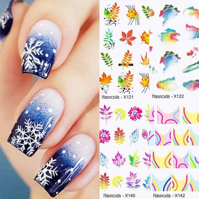 Full Size Nail Wraps Stickers Polish Toe Manicure Art Self Stick Decor 3D Decals