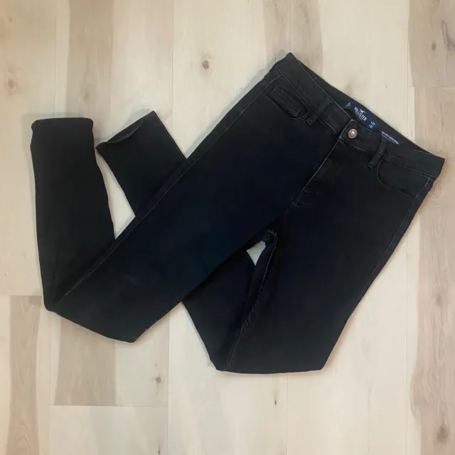 Hollister High Rise Super Skinny Jeans Womens Size 5 Long Classic Stretch Black