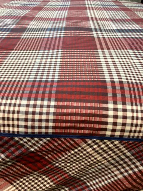 Tommy Hilfiger Buckaroo Red White Blue Plaid Checked Duvet Cover 100% Cotton 3