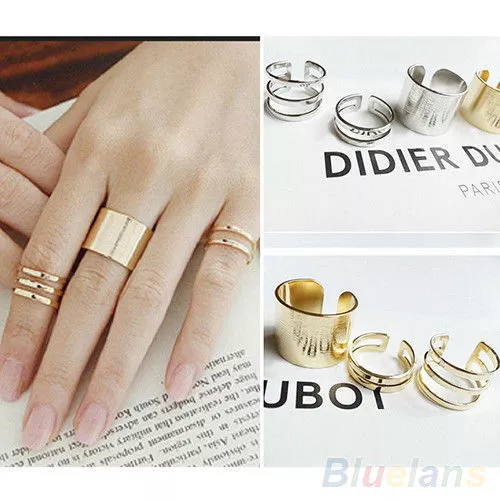 Set 3 Stück Midi Ringe Fingerspitzenring Ring Ringset Teilig Filigran Edel Süß