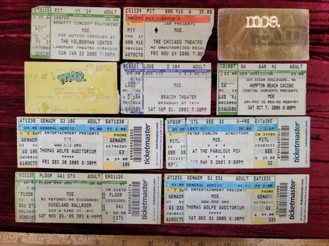 10X MOE USED Concert Ticket Stub LOT