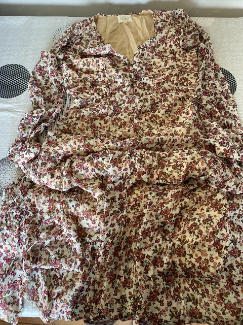 Robe Sezane Talia En Coton Imprimé Pois Jaune - Taille 38, Occasion Très Bon état