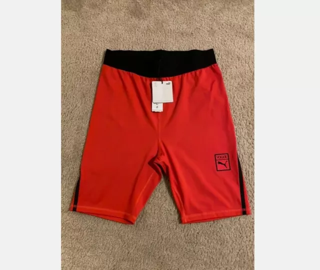 Nwt! Puma Vogue Sz M Fitted Athletic Shorts Red & Black Cute!