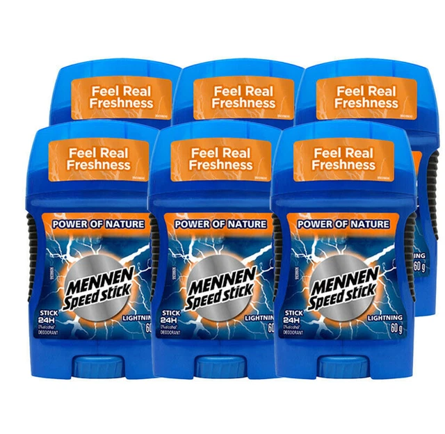 Mennen Speed Stick Lightning Déodorant en bâton sans aluminium, paquet de 6