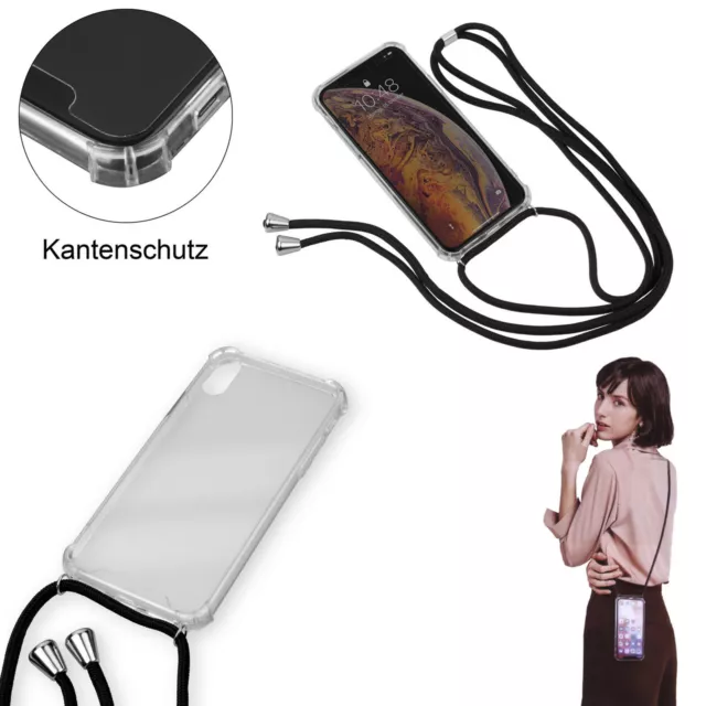 TPU Handy Kette Umhängetasche Hülle Cover Schutz mit Kordel für Huawei P Smart Z