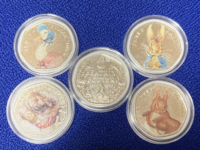 Beatrix Potter 🐰 50p Coin Full Set 2016 Uncirculated Royal mint Collectable