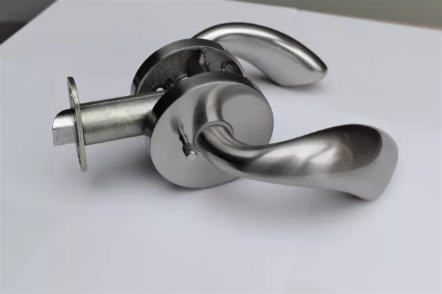 Privacy, passage modern stainless steel door lever handle, knob - brushed nickel