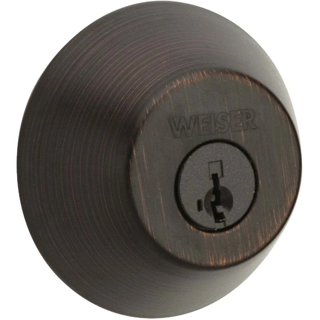 Weiser Venetian Bronze Single Cylinder Deadbolt with SmartKey Security Pack of 4