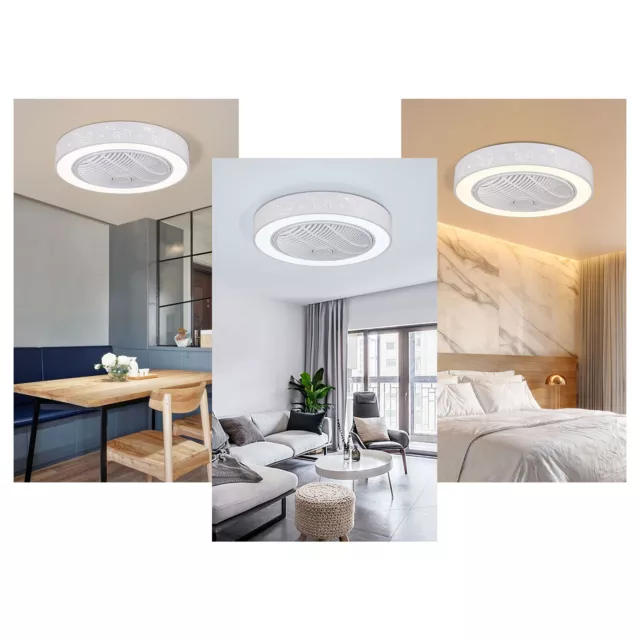 23 Zoll Modern Deckenventilator LED Fan Licht Deckenleuchte mit Fernbedienung