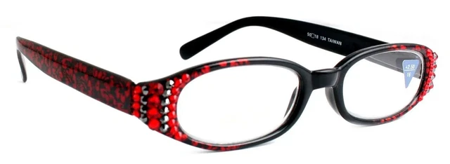 Isabella, (Bling) Reading Glasses Women W (L. Siam, Hematite) Genuine European C