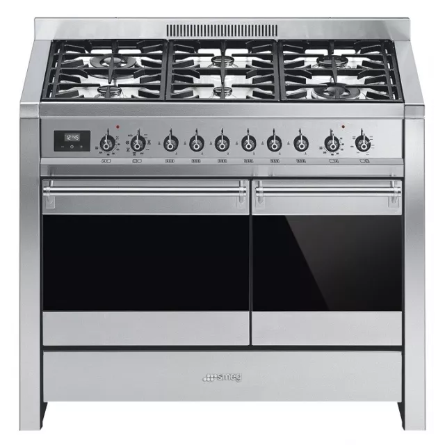SMEG A2-81 Cuisine Classique Opéra Table Gaz 6 Feux Double Four 100x60 Inox
