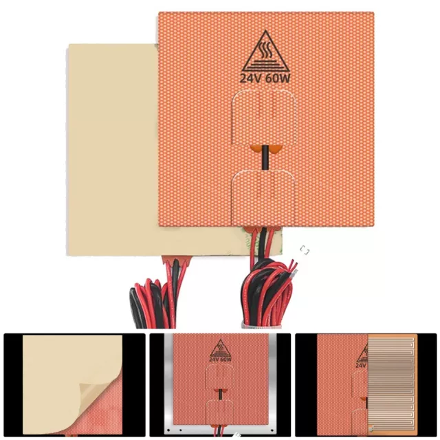 Silicone Chauffage Coussinet Tapis for Imprimante Lit Orange Outil 100x100mm