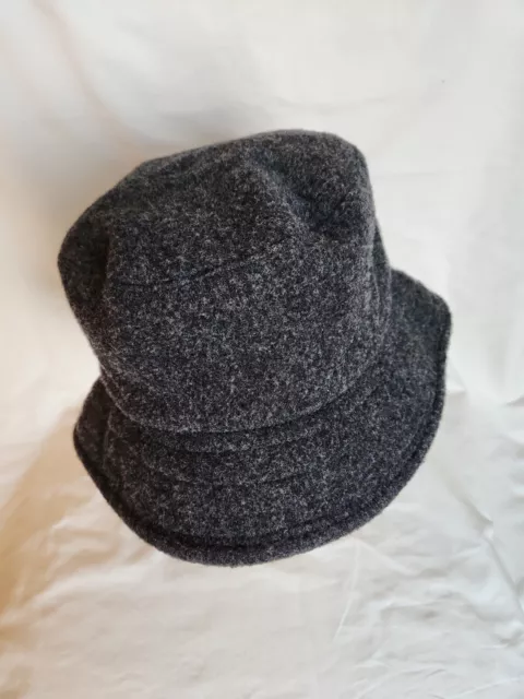Vintage 90s Eddie Bauer Bucket Hat Charcoal Grey One Size Wool Blend Made USA