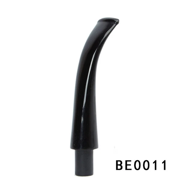 Boccaio In Plastica Nera Stelo Tubo Per Fumo Tabacco 9mm Stelo Curvo