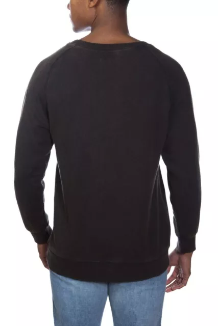 Unsimply Stitched 164797 Men's Dirty Washed Neck Crew Sweater Black Sz. Medium 2