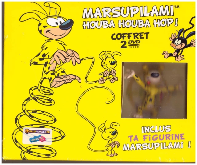 Lot Marsupilami : Réveil, Figurine Et Distributeur De Scotch. Collection BD En Plastique, Sans Emballage. Pour Fans De La Fameuse Queue Jaune !