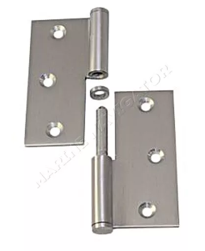 Rolled Door Hinge Stainless Steel Straight Right 90x90mm