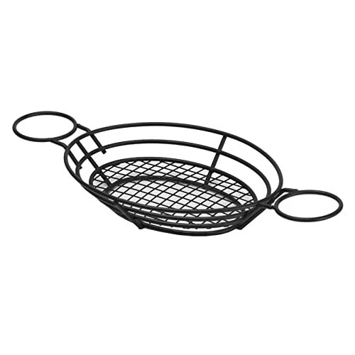 G.E.T. 4-38822 11 x 8 Oval Basket and 2 Holders Clipper Mill Iron Powder Coat...
