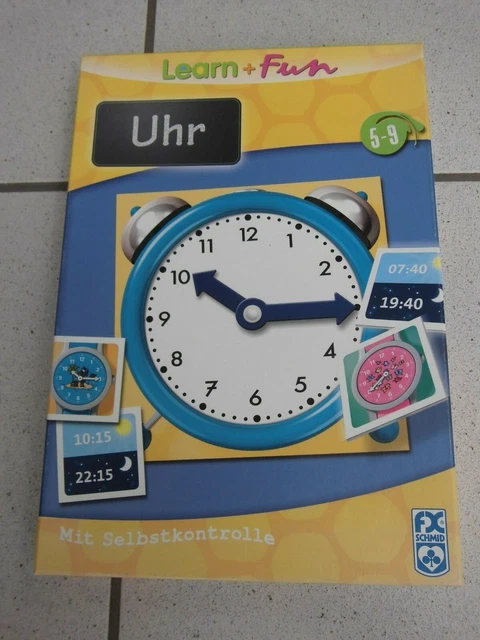 Die Uhr, Lernspiel mit Selbstkontrolle, 5-9 Jahre 1-6 Spieler, Learn+Fun Schmid