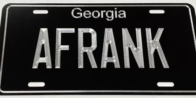 Engraved Custom Personalized For Any State Car Tag Diamond Etched License Plate