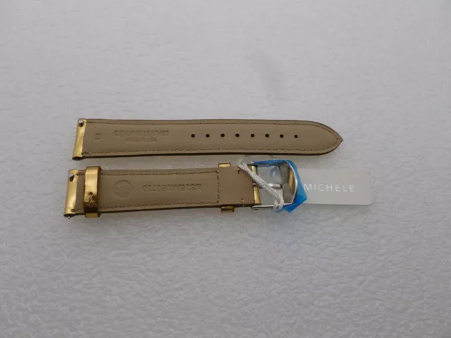 Genuine Michele 18mm Gold Patent Watch Band Strap New 3