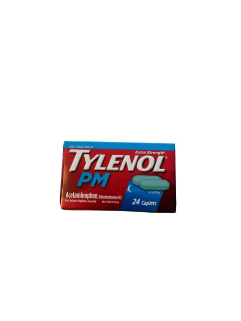 Tylenol PM Extra Strength Pain Reliever & Sleep Aid Caplets 500 mg, 24 Caplets