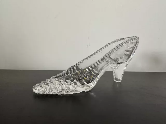 Vintage Tutbury Georgian Cut Lead Crystal Glass Shoe Slipper Princess Cinderella