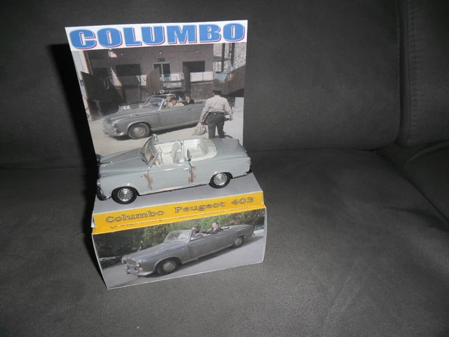 COLUMBO PETER FALK Peugeot Open 403 Grey Code 3 Model Damaged Version ...
