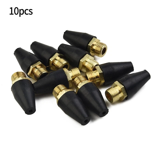 10Pcs / Pack Caoutchouc / Laiton Sécurité Pointe Injecteur for Air Coup Outils