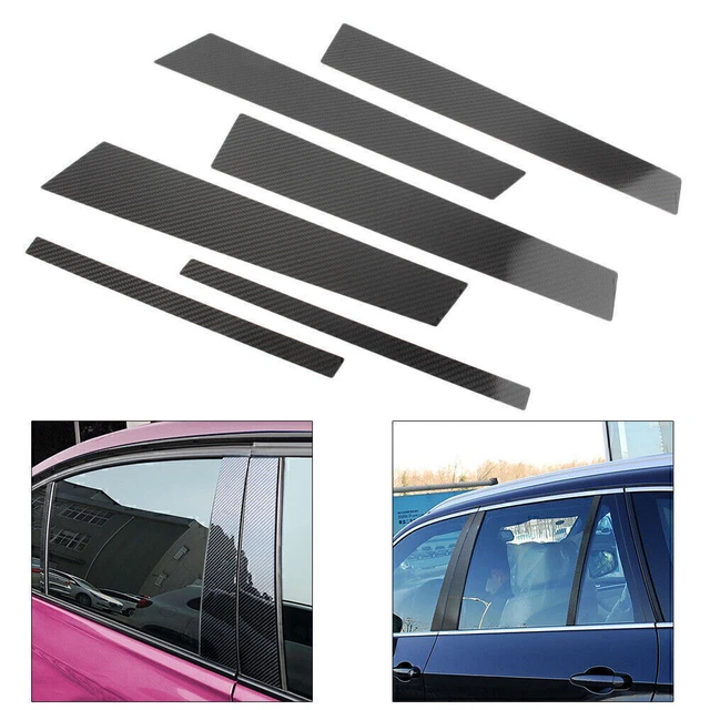 Carbon Fiber Car Door Window B Pillar Cover Trim For BMW 3 Series E90 2005-2012