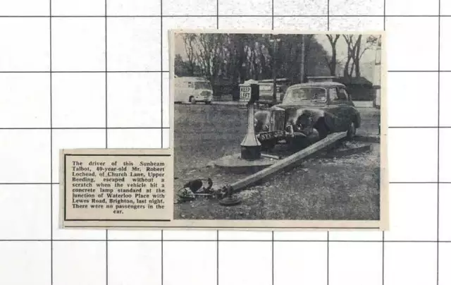 1963 Robert Lochead Of Church Lane Upper Beeding Safely Escapes Sunbeam Talbot