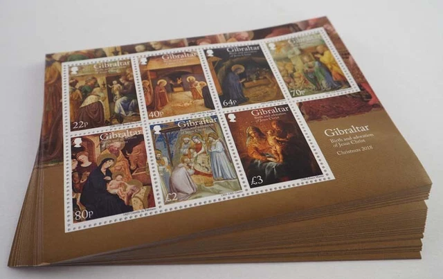 2018 Gibraltar; 50 Blocks Weihnachten, postfrisch/MNH, Bl. 137, ME 1025,-