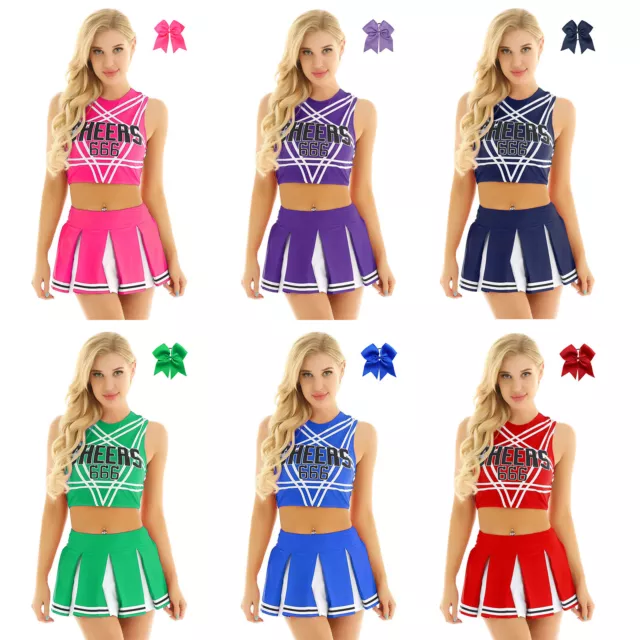 Womens Outfit Schoolgirl Set Fancy Costume Hairband Clubwear Cross Back 3 Piece