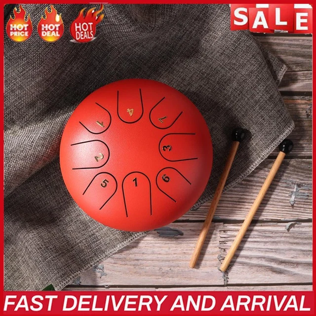 TTSAM 6 Zoll Ethereal Steel Tongue Drum 8 Tune Hand Pan Drum Tank mit Schl?eln D