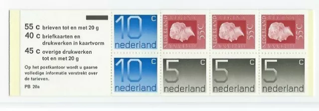 Niederlande Markenheftchen Postzegelboekje PB 20a NVPH