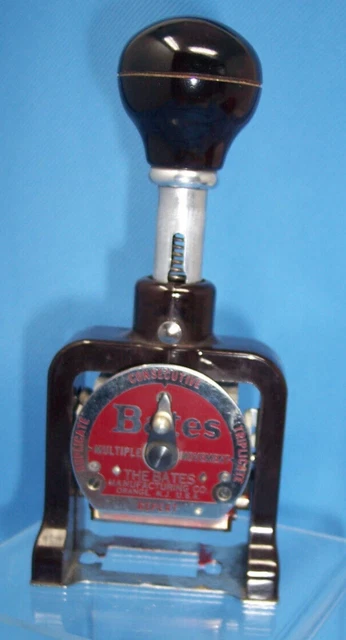 Bates Numbering Machine Vintage Dial order 6 wheels Duplicate triplicate