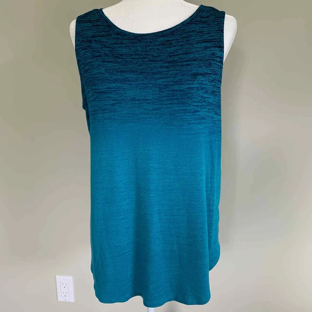 Tank Top Ombre Aqua Blue Dip Dye Size L a.n.a New NWT