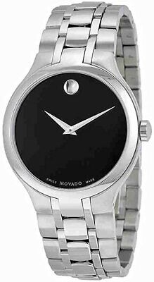 Movado Museum Black Dial Stainless Steel Men's Swiss Watch 0606367
