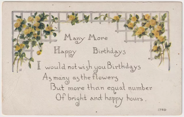 Happy Birthday Postcard - Antique Postcard
