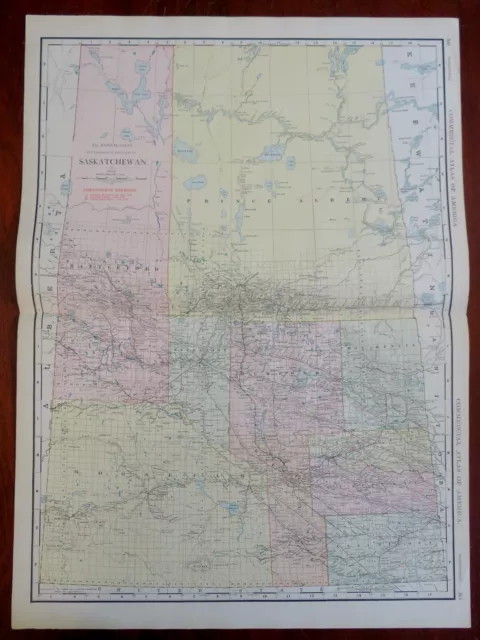 Saskatchewan Canada Saskatoon Regina Moose Jaw 1912 McNally large detailed map