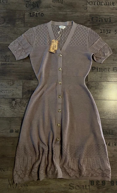 FAT FACE POLLY Knitted Midi Dress Lace Women Taupe Brown - Uk 10 - Eur 38  35.00 - PicClick UK