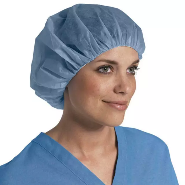 Nivo Bouffant Caps Non Woven Medical-Industrial 24" Blue Head Cover 100pk-1000pk