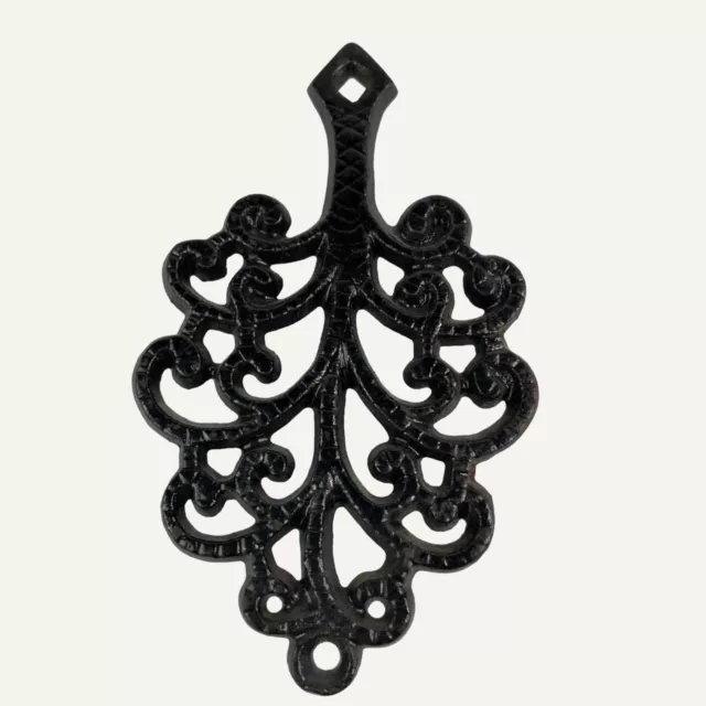Vintage Cast Iron Kitchen Trivet Hot Pad Wall Hanging Black Small